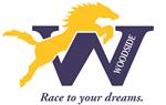 Logo of Woodside High School featuring a stylized design and school colors, representing the institution's identity.