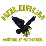 Logo of Holdrum Middle School featuring the school's name and emblem in a vibrant design.