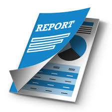 Report document featuring a colorful pie chart illustrating data distribution and analysis.