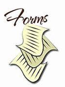 A form displaying the word "Forms" prominently at the top, with blank fields for user input below.