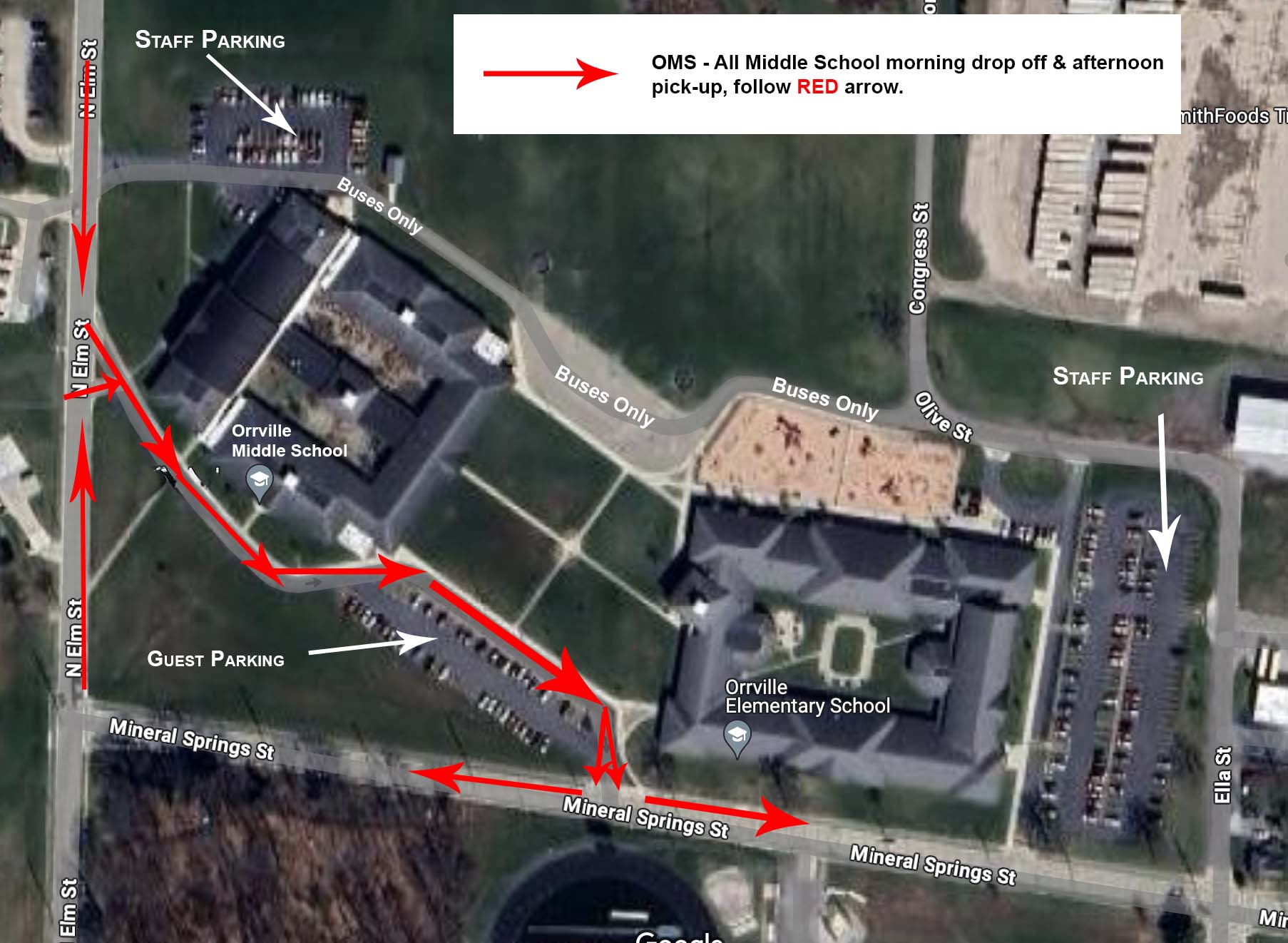 OMS Drop off Map