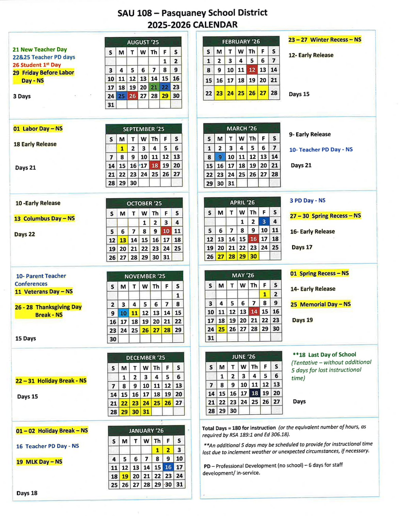 School Calendar