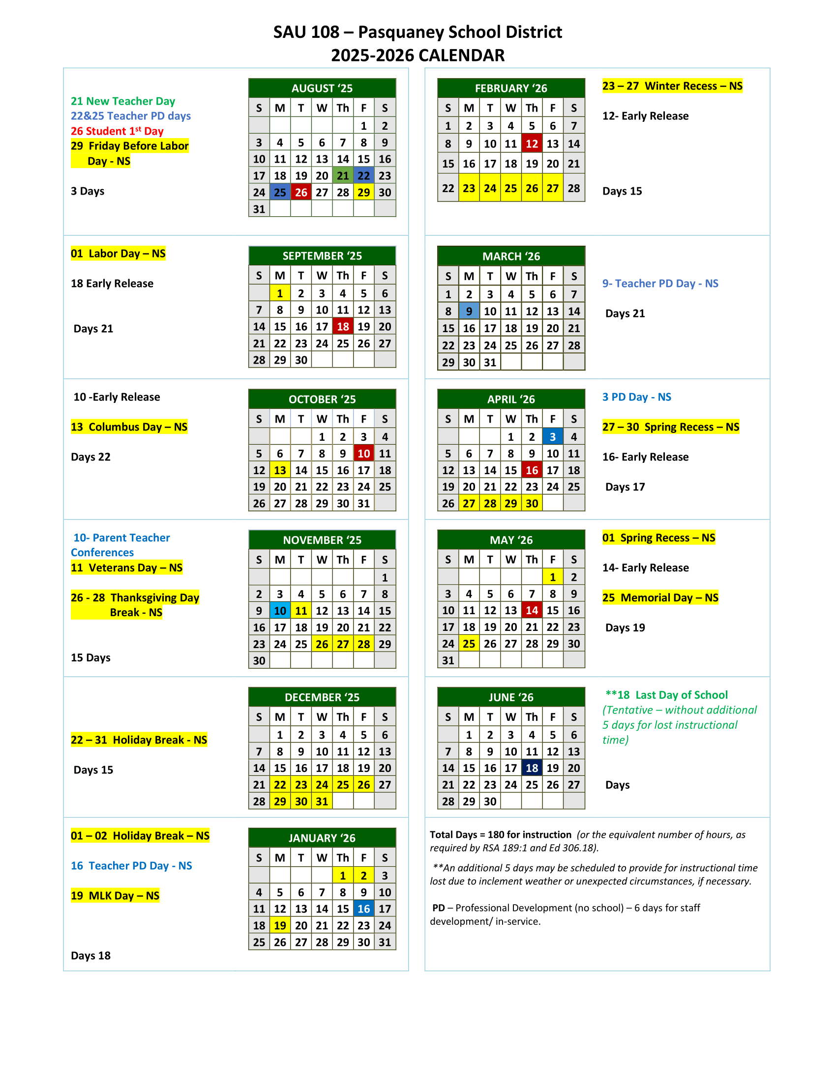 School Calendar