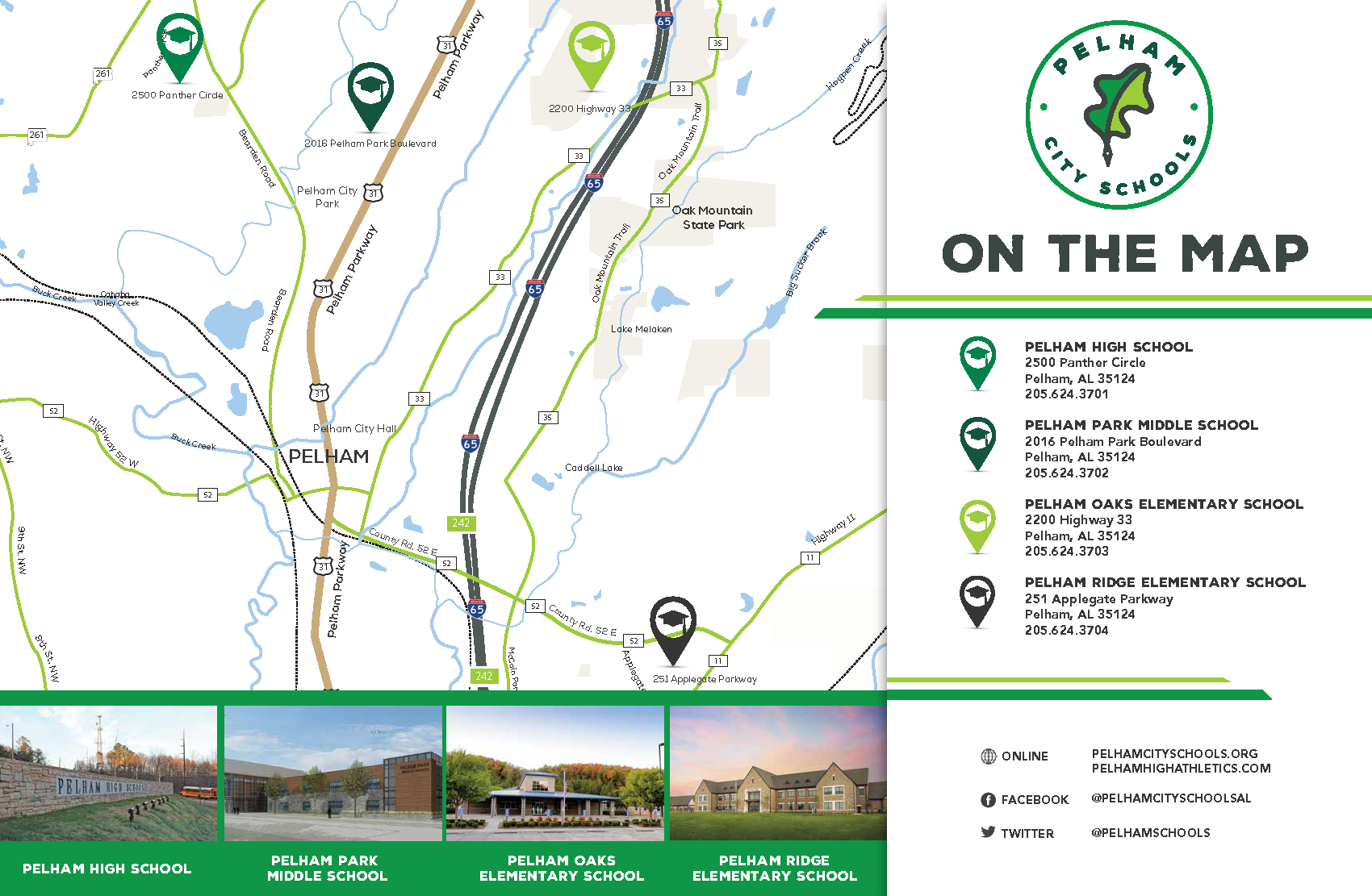 A detailed map of the school district highlighting the specific location of the school within the area.