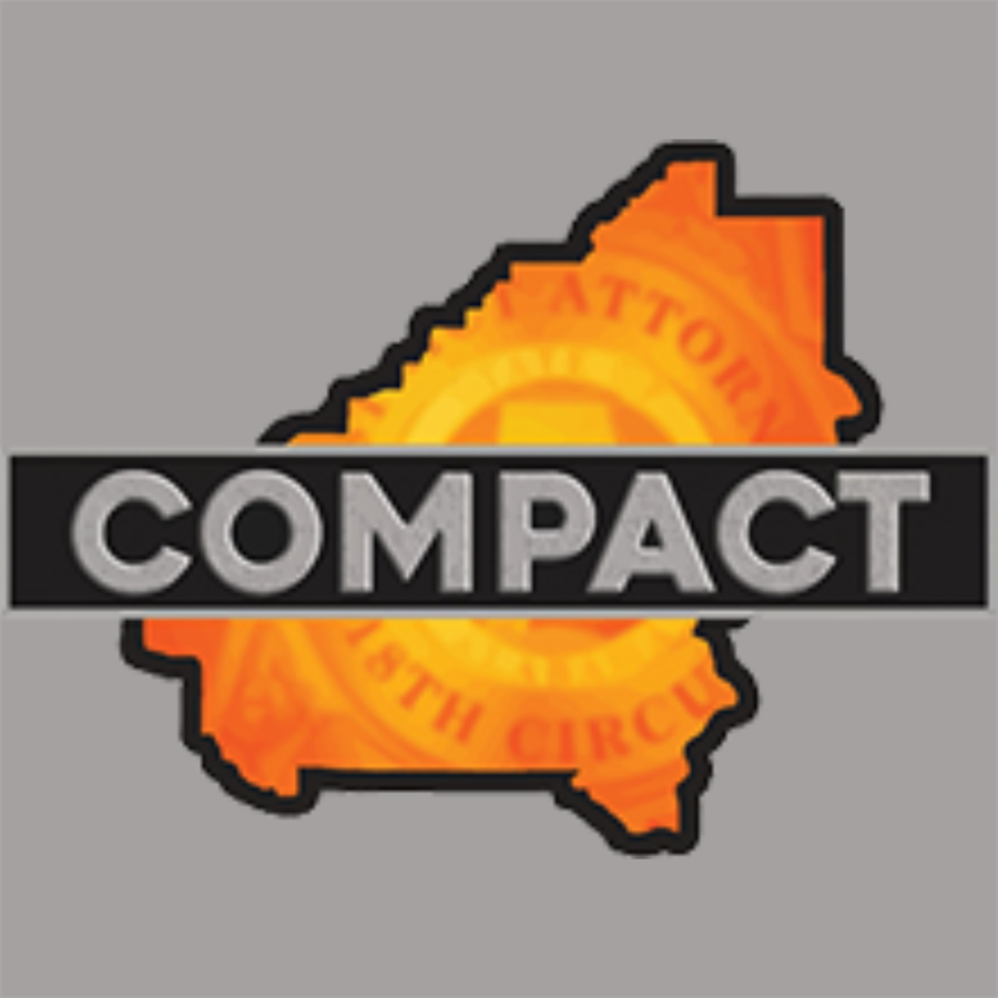 Compact logo featuring an orange and black outline, designed for a modern and professional appearance.
