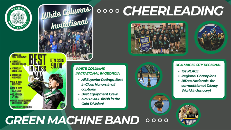 Cheerleading and Green Machine Band