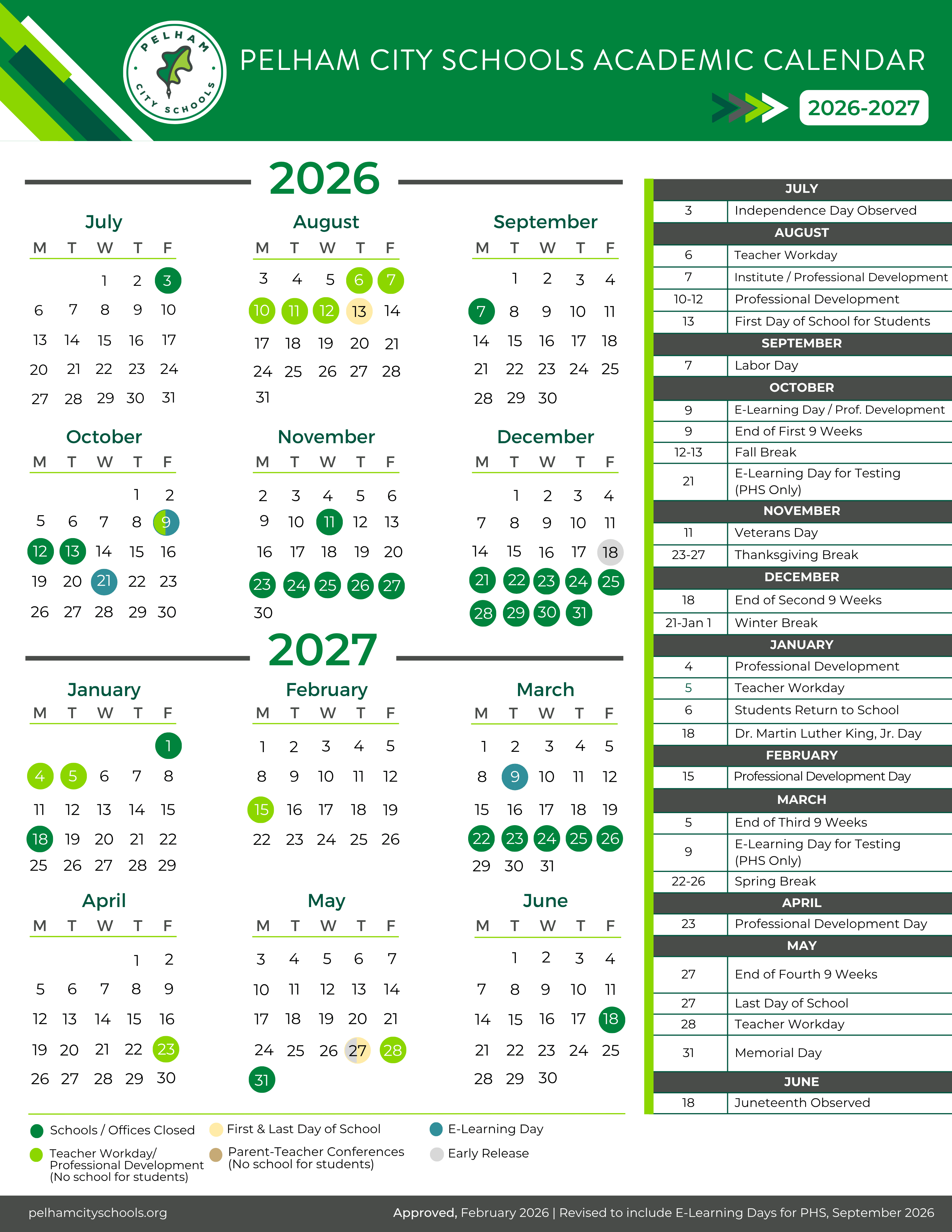 2026 2027 School Year Calendar