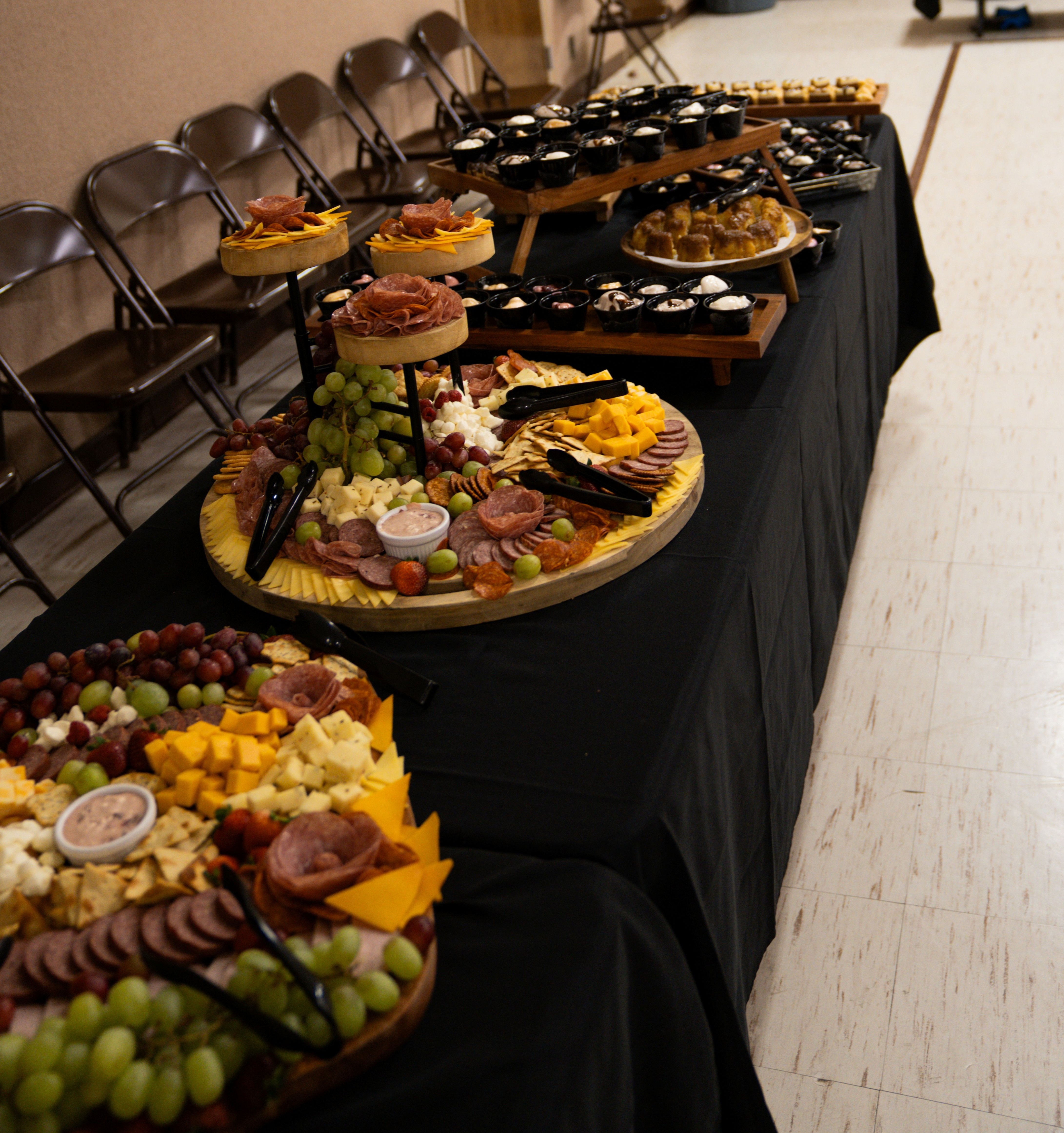 Catering table, meats and cheese 