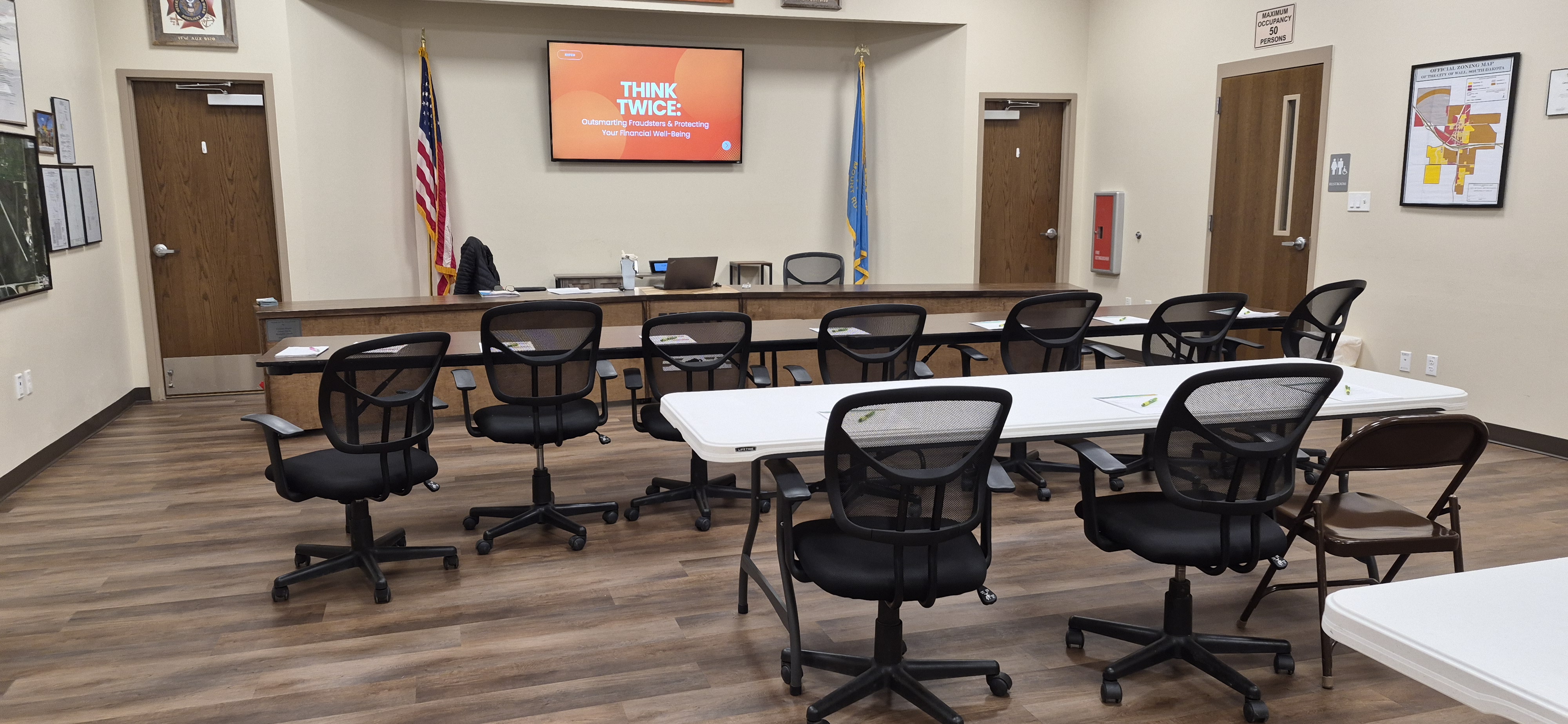 Wall city council room