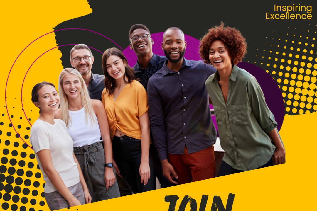 Group of teachers with the words "Join Our Team"