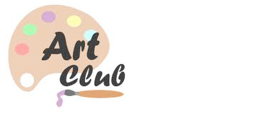 A logo featuring an artist's palette with colorful paint spots and the text 'Art Club' in a playful font.