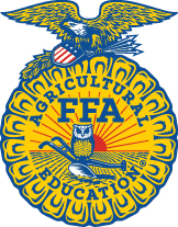 The emblem of the Future Farmers of America (FFA), featuring an eagle, an owl, and agricultural tools, surrounded by the words 'AGRICULTURAL EDUCATION' and 'FFA'.