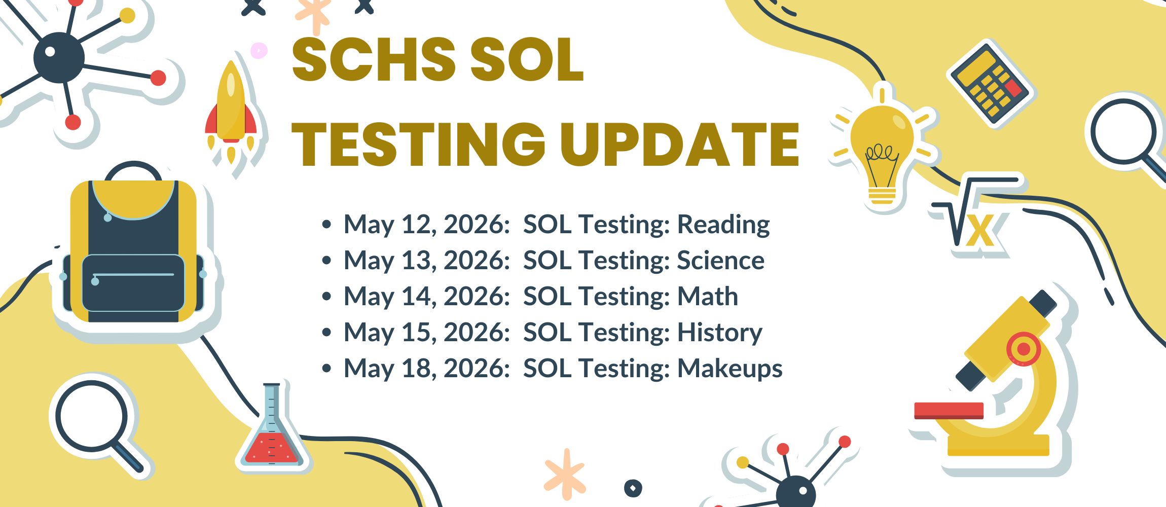 SCHS Testing Dates