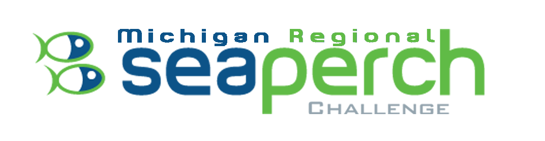 A logo featuring the text 'Michigan Regional SeaPerch Challenge' with two fish icons, one blue and one green, alongside the text.