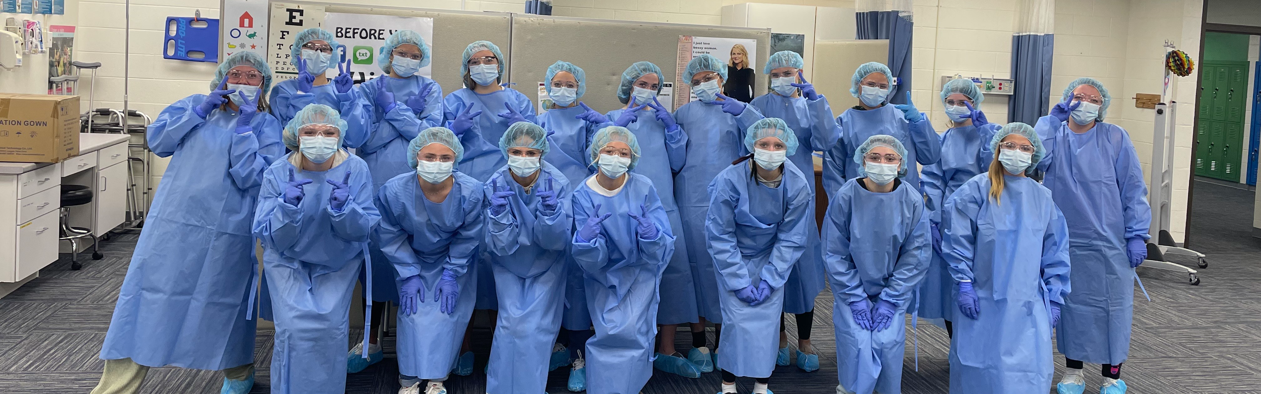 CTC nursing students standing in scubs