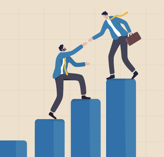 a person helping another person up