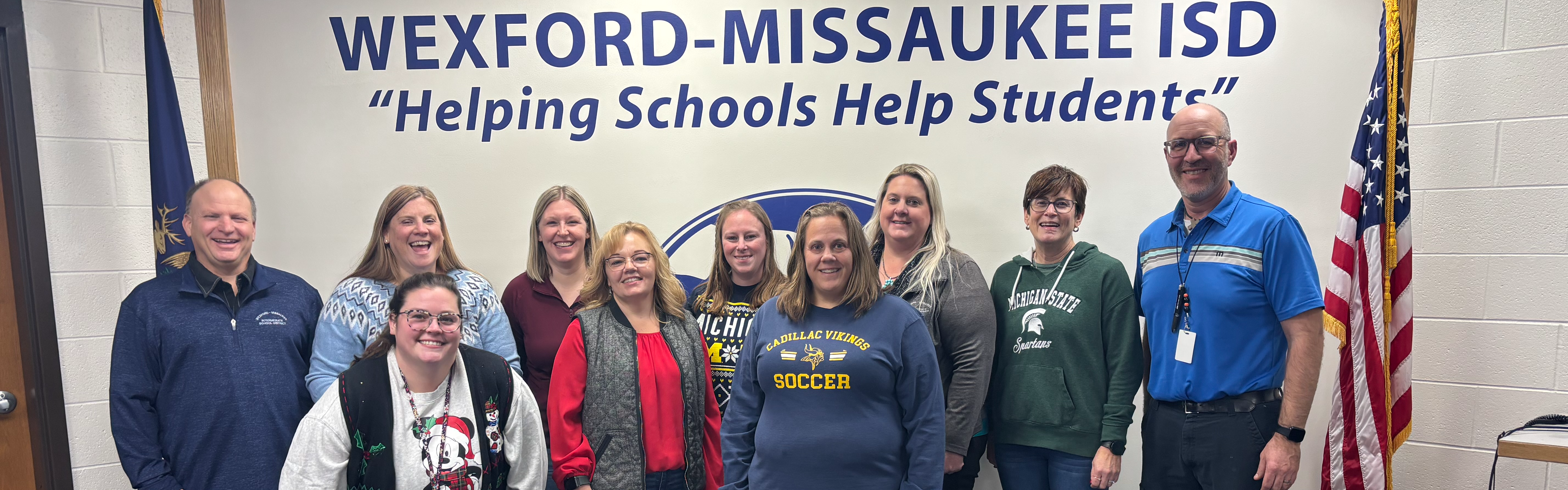 Staff being recognized for years of service at the WMISD.