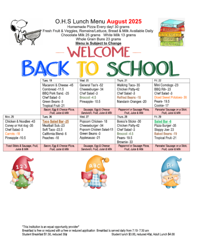 Aug Menu