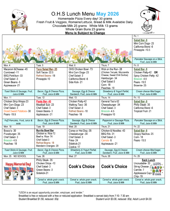 May menu
