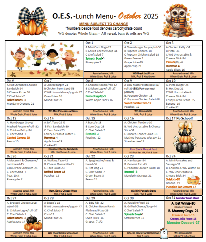 sept. menu week 1