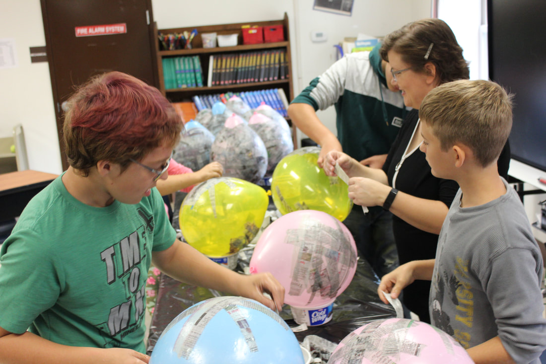 Students working in the classroom