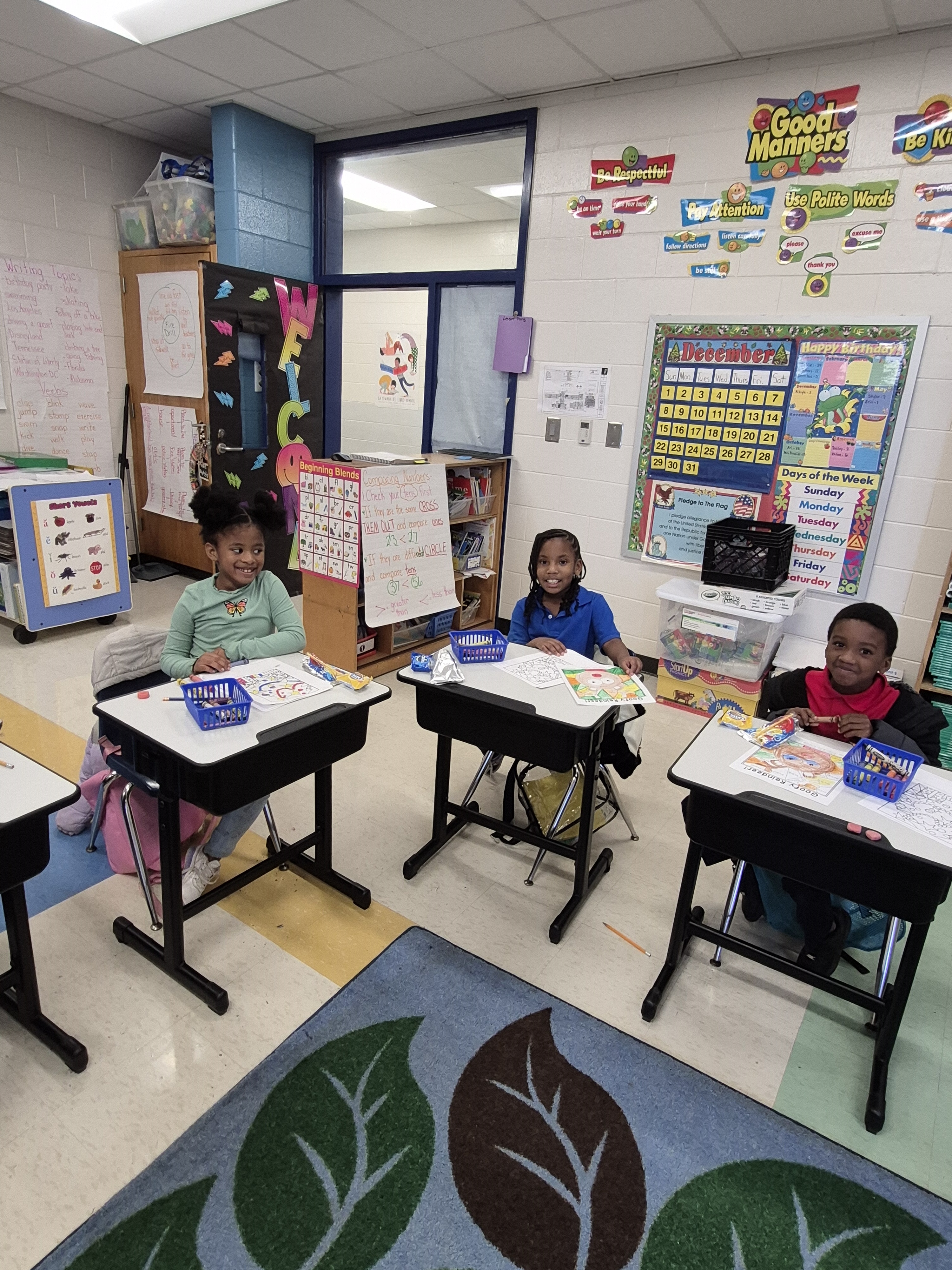 Students Smiling and Working