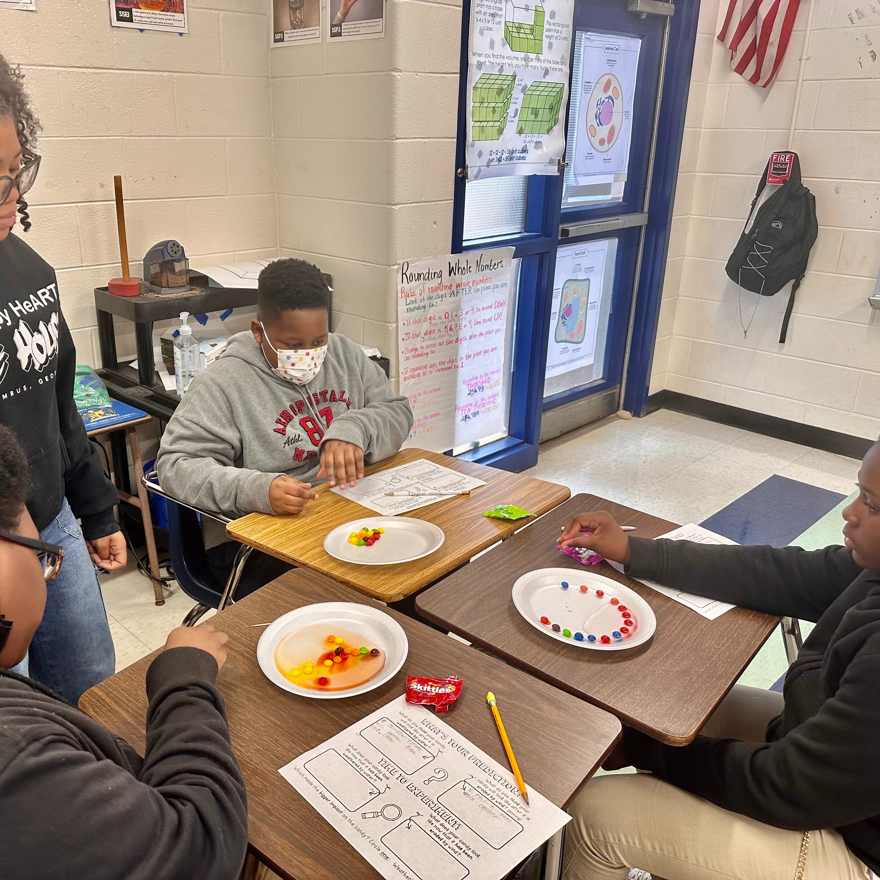 5th graders learning about weathering and erosion 