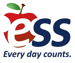 A logo featuring a stylized apple and the text 'ess' with the tagline 'Every day counts.'