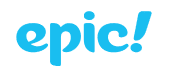 The epic logo displayed prominently in a vibrant blue color, showcasing its distinctive design and branding.