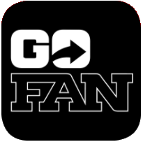 The Go Fan logo displayed prominently on an iPhone, showcasing a modern and sleek design.