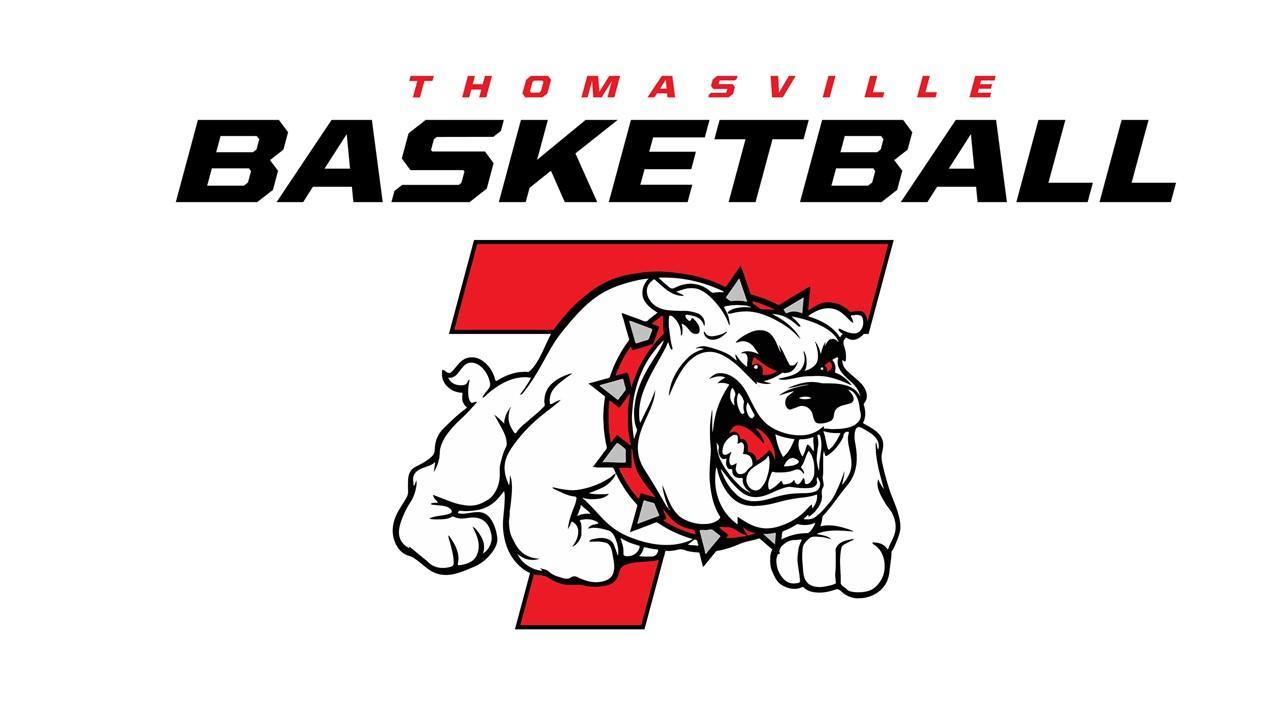 Thomasville basketball logo featuring a dynamic design with bold colors and a basketball motif, representing the team's spirit.