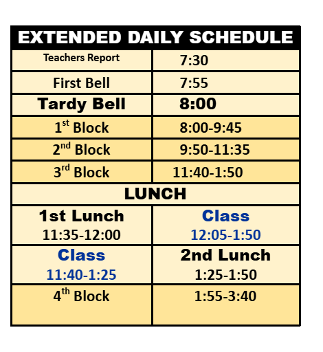 Extended Day Schedule
