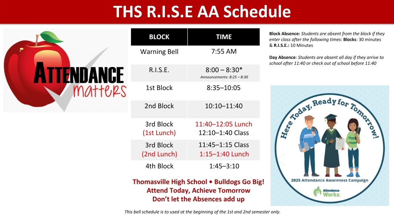 THS RISE AA SCHEDULE