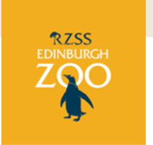 Edinburgh Zoo logo featuring a stylized penguin, representing the zoo's commitment to wildlife conservation.