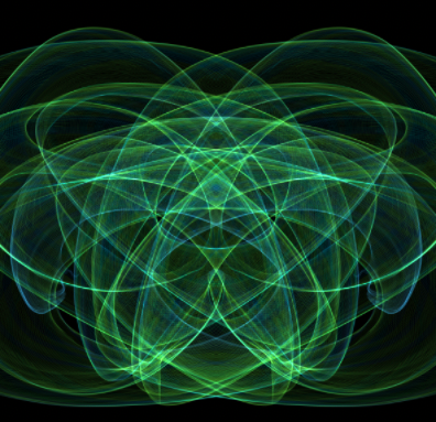 Abstract fractal design featuring intricate green lines creating a visually captivating pattern.