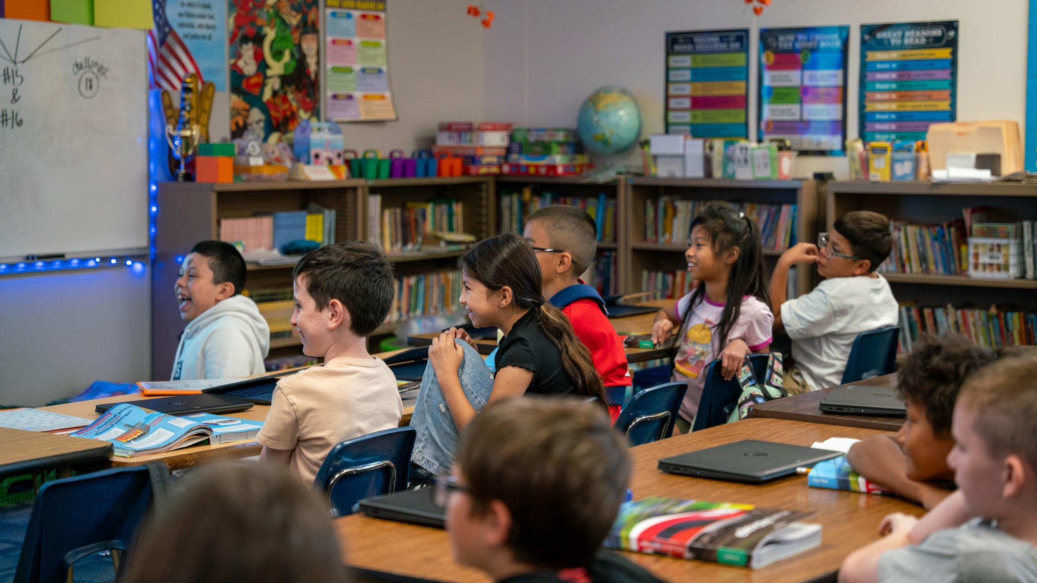 Students learning in a classroom