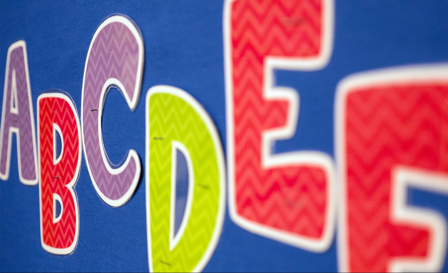 Alphabet on a bulletin board