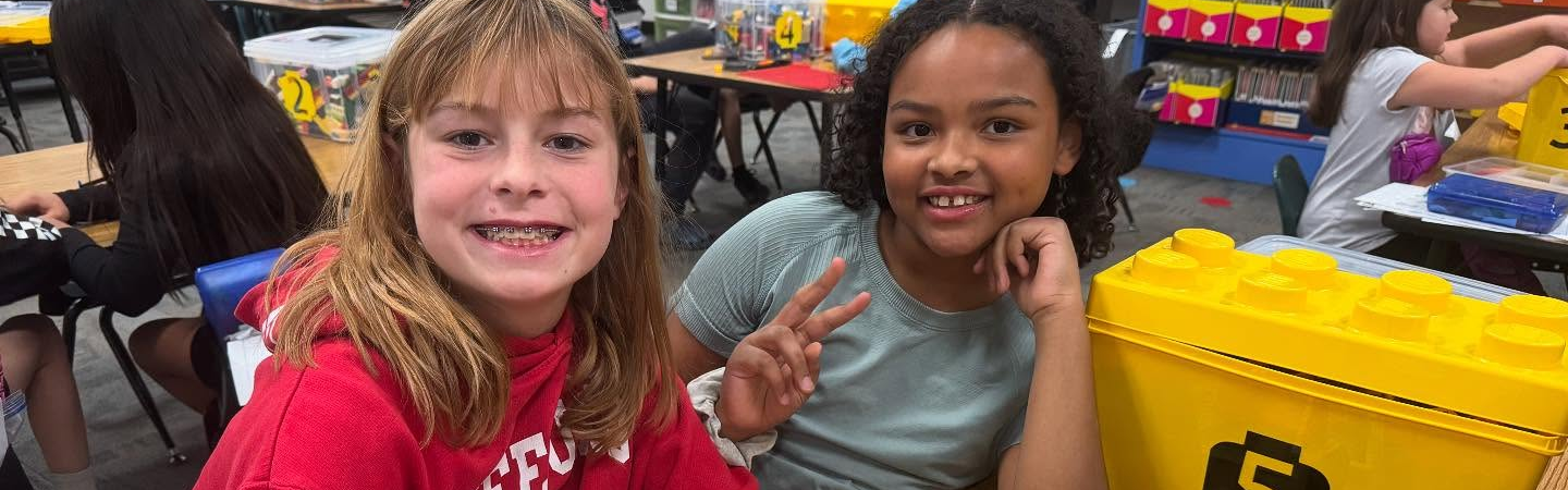 Students participating in Lego Club