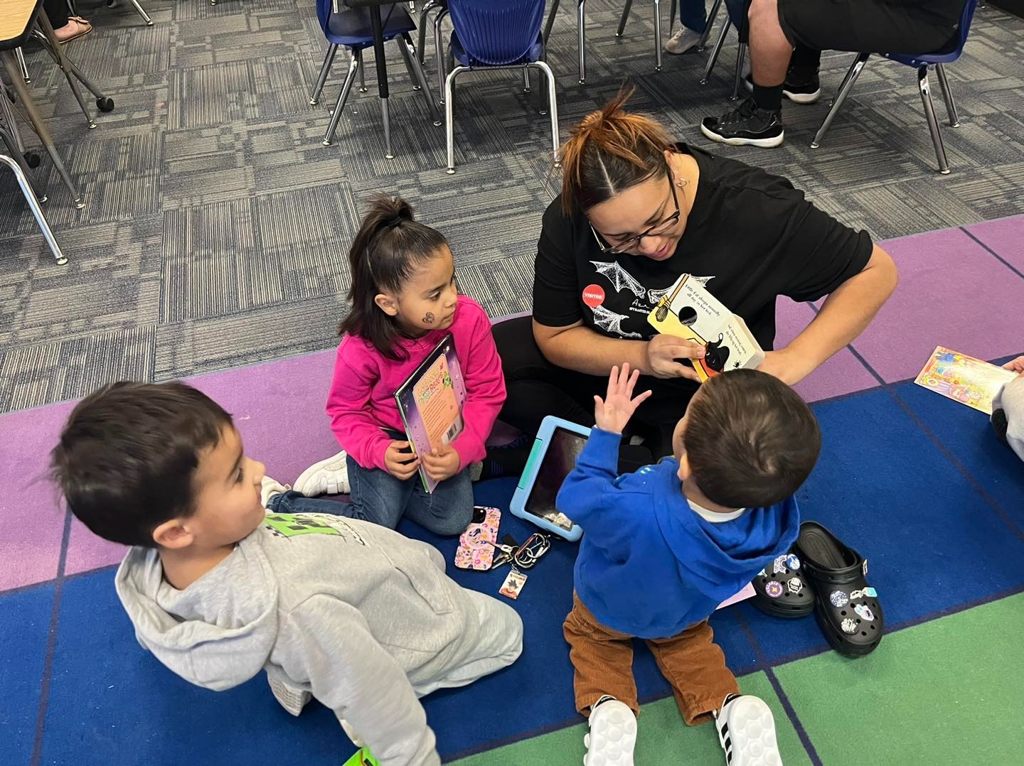 Teacher reading to students