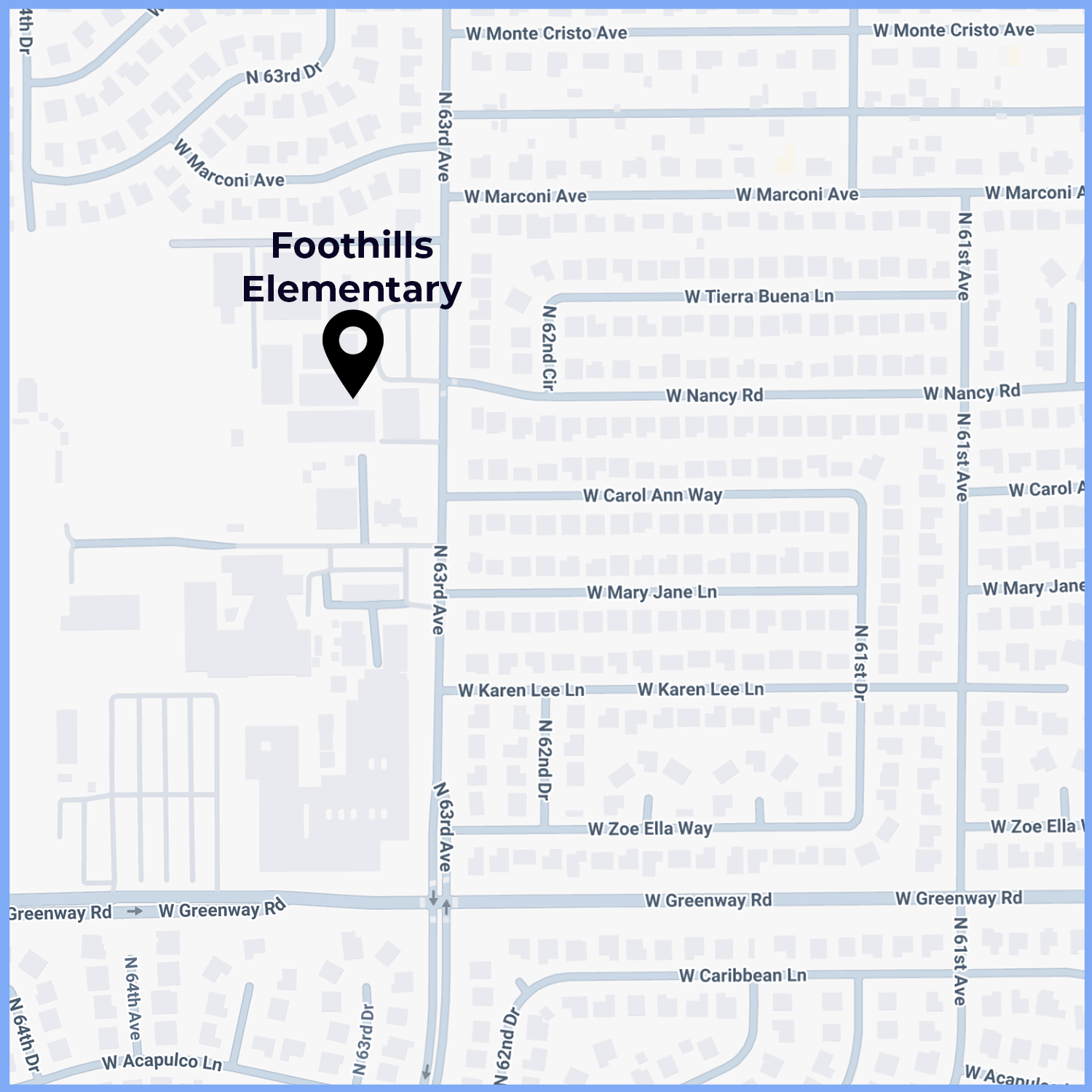 Map Image of Foothills Elementary