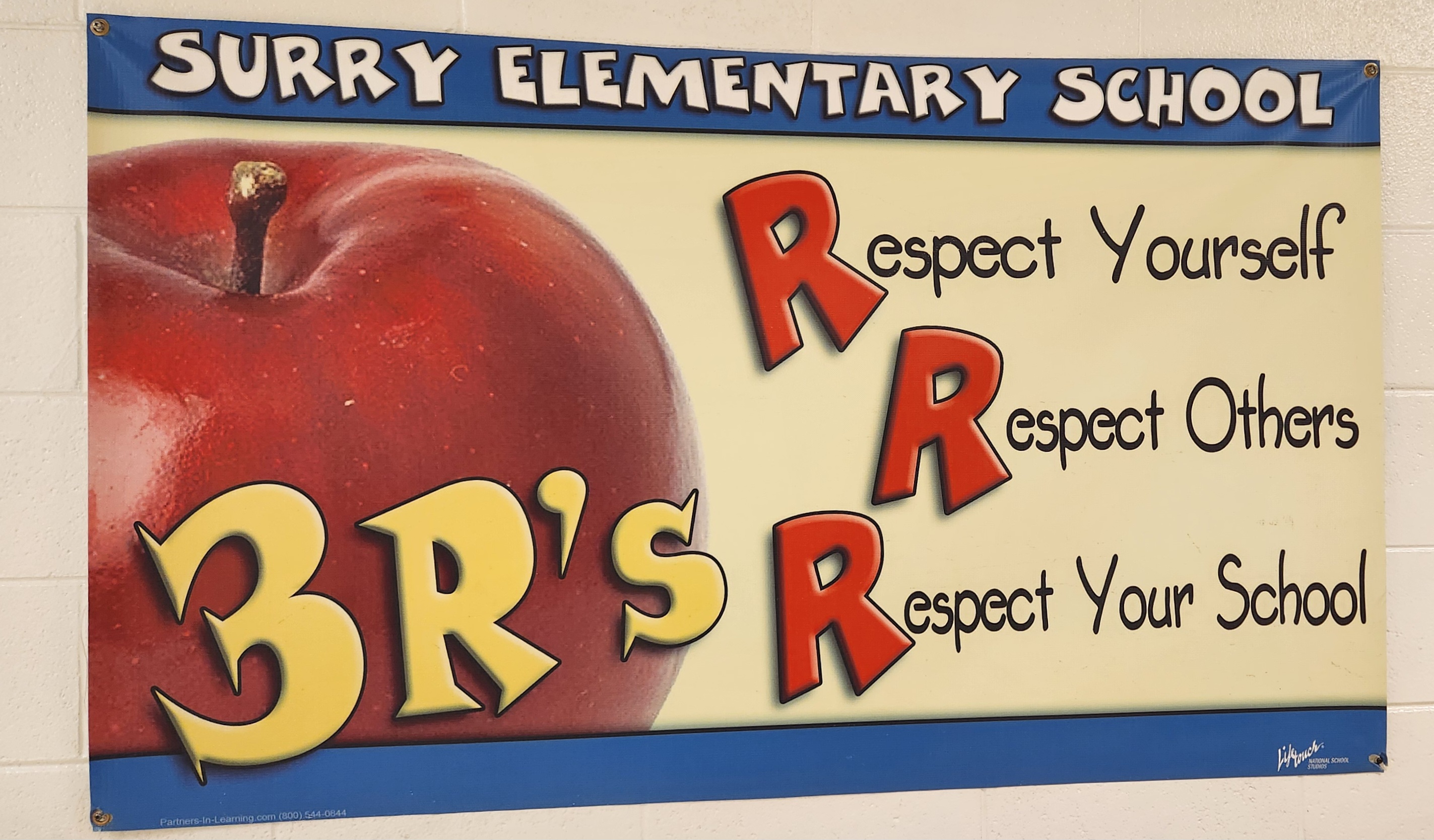 Surry Elementary School 3Rs banner be respectful, be responsible, be ready to learn or ride