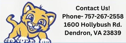 Contact us card - with our mascot and physical address