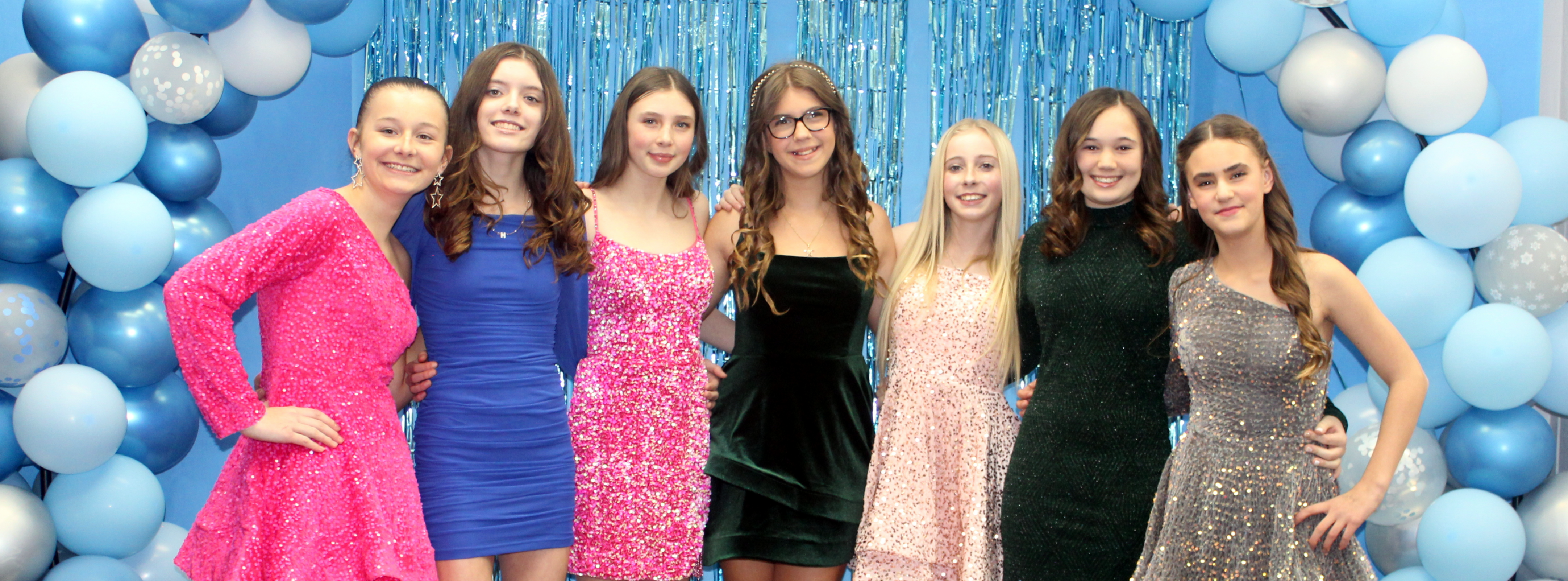 girls dressed up for semi-formal dance