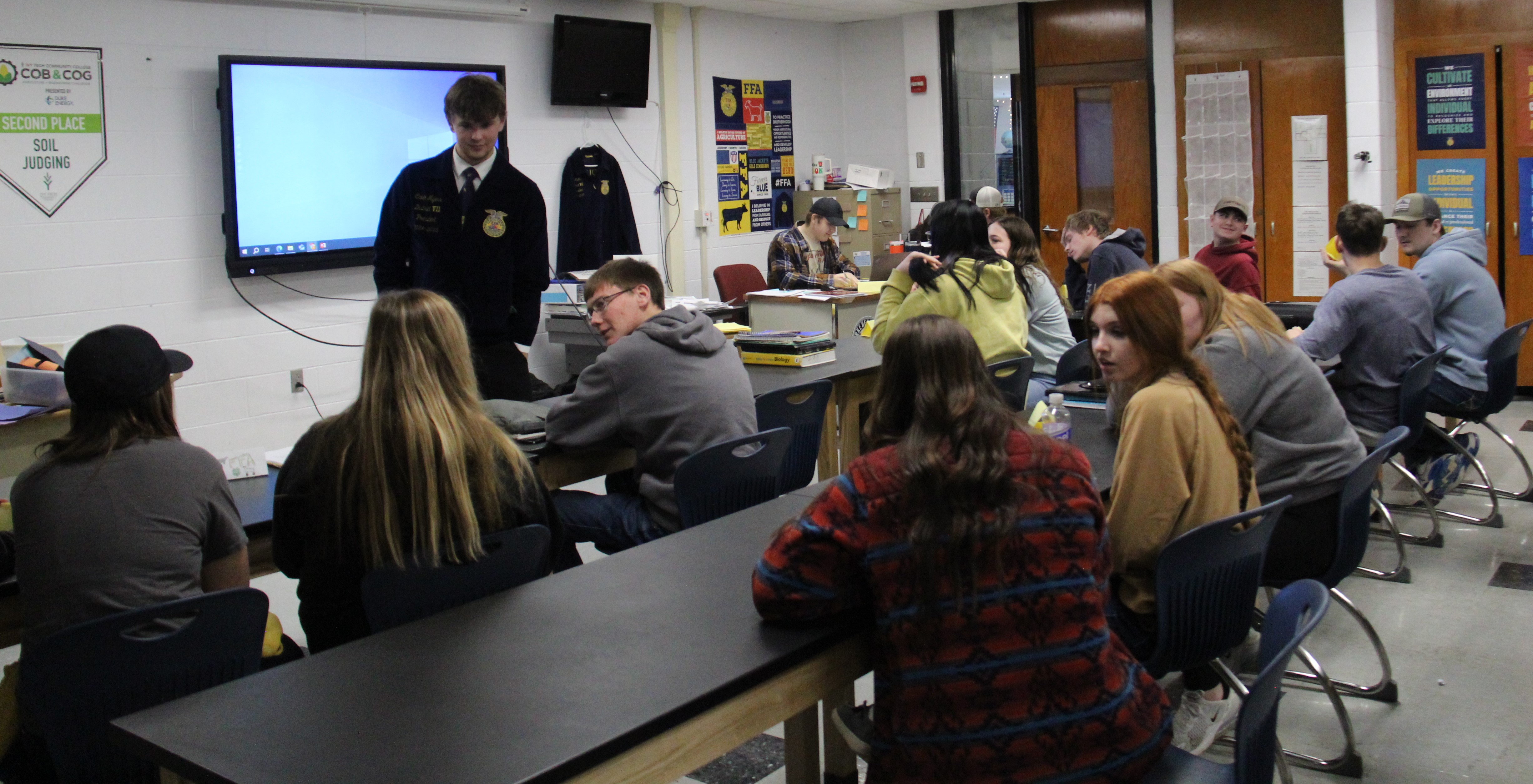 students sitting in a classroom