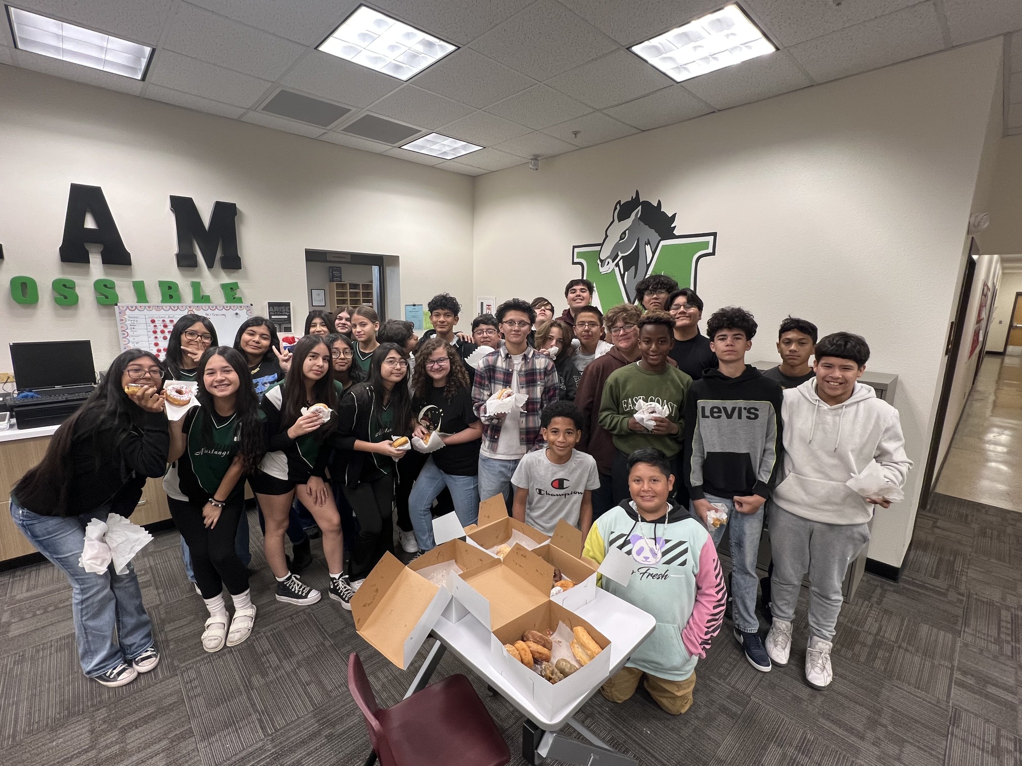 Group of students who worked on a service project