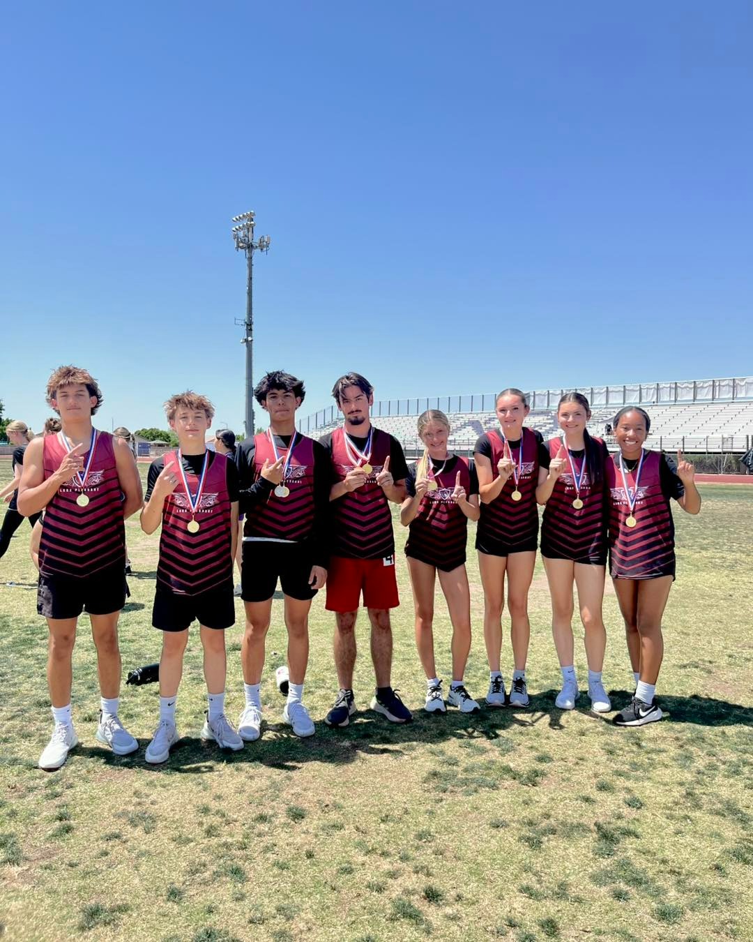 Student athletes posing for a picture