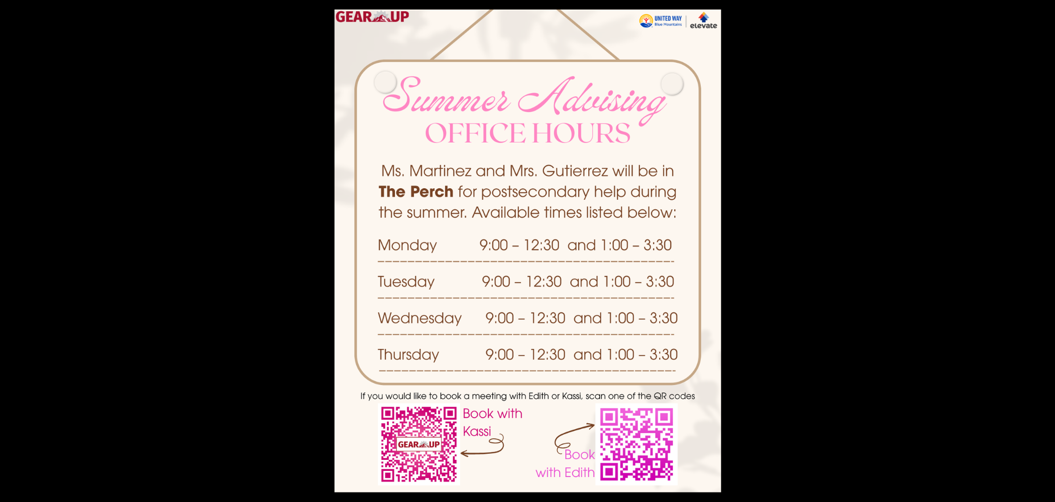 Perch Summer Hours