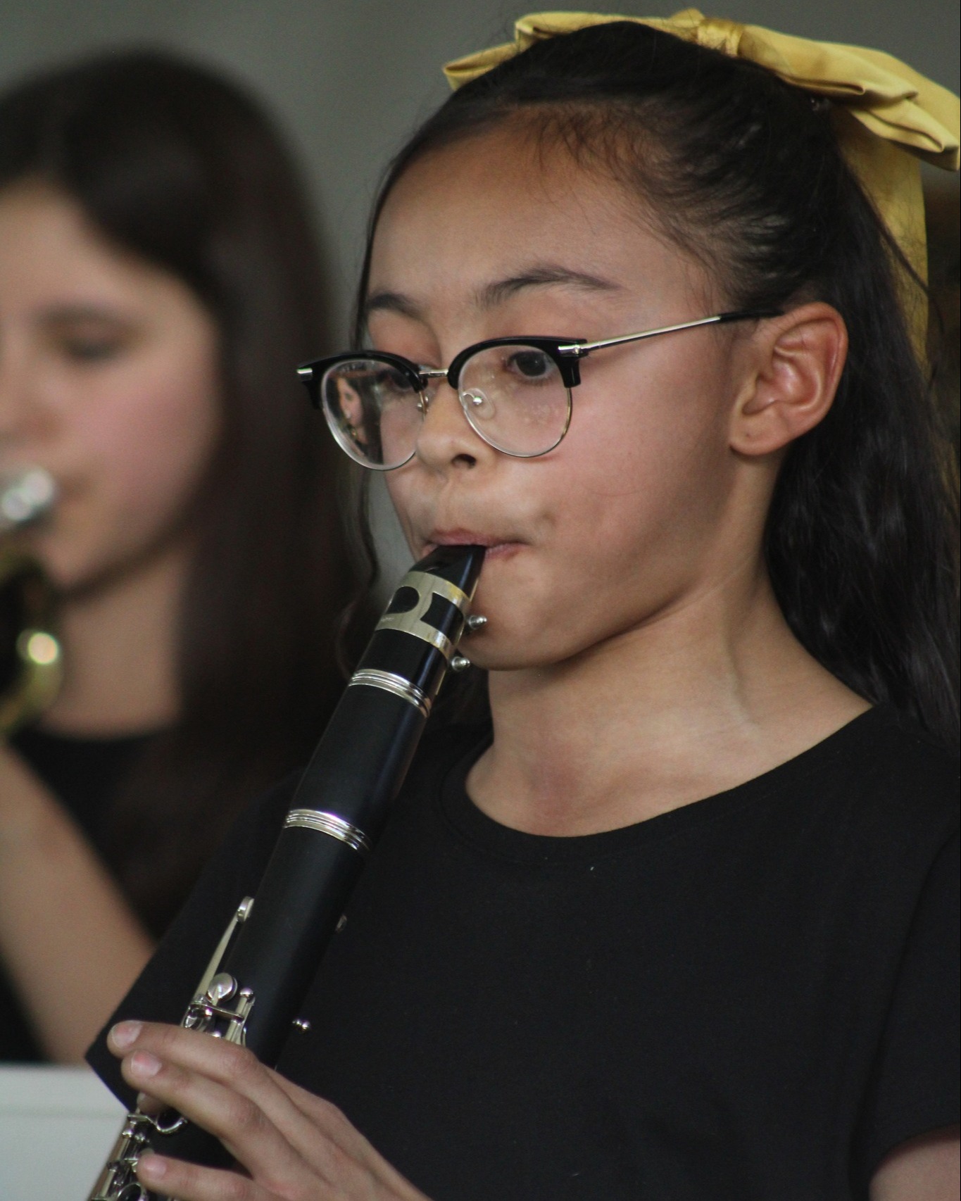 student playing clarinet