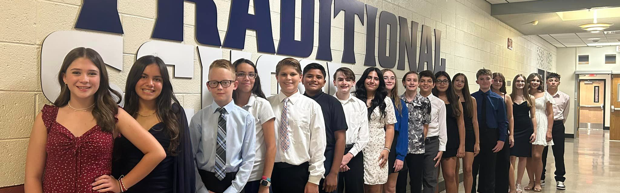 NJHS students lined up 
