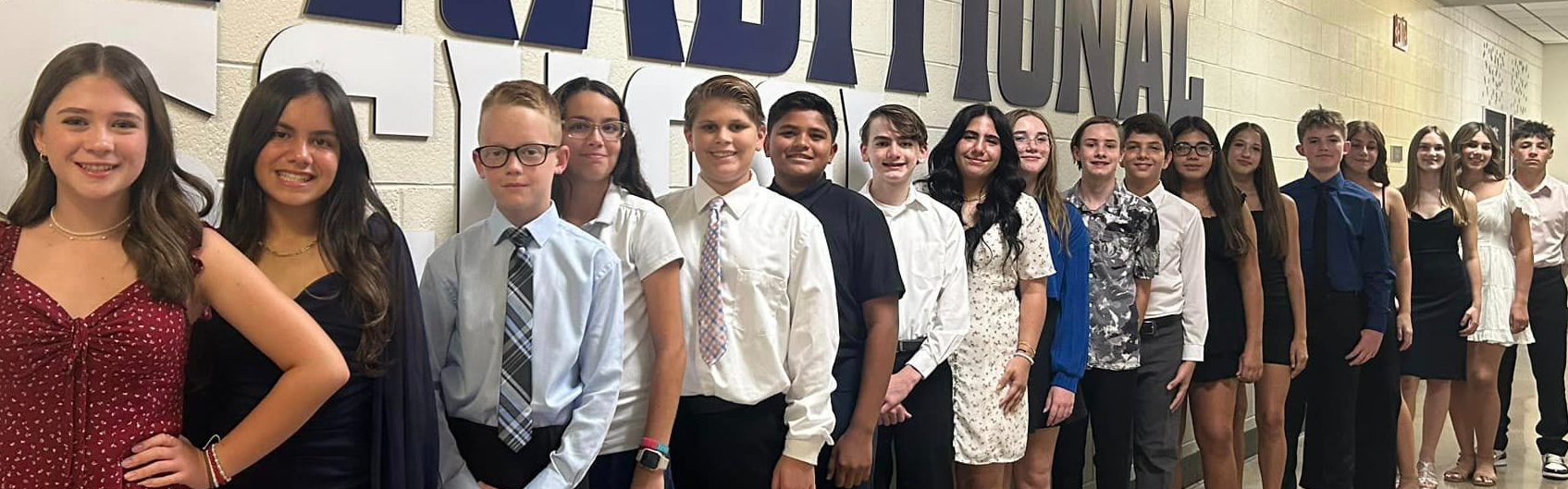 NJHS students lined up 